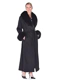 Cashmere Coat-Black Fox Trim- Black Cashmere
