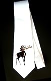 Party Decoration Necktie with antlers, buck, rack, brown, calling