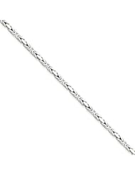 14k 2mm White Gold Byzantine Chain