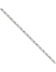 14k 2mm White Gold Byzantine Chain