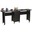 Mobile Desk Double - folding desk for extra space (Black) (29.5 H x 71 W x 18 D)