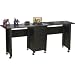Mobile Desk Double - folding desk for extra space (Black) (29.5"H x 71"W x 18"D)