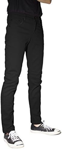 ARC Apparel Men's Basic Casual Colored Skinny Fit Twill Jeans 28Wx30L Black