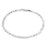 Sterling Silver Flat Mariner Link Bracelet 9"