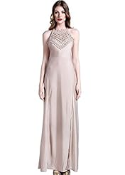 Halter Sleeveless Round Neck Prom Dress/Wedding Party Dress/Maxi Dress 