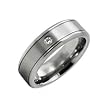Titanium High Polished Ring with CZ - Size 8-12