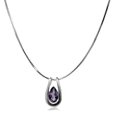 Sterling Silver Amethyst Pendant & Chain 18