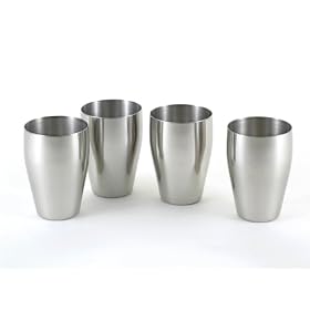 Buy 4-Pc Brilliant Stainless Steel Small Drinking Glass Set Small Tumbler Set - Quality StainlessLUX...
