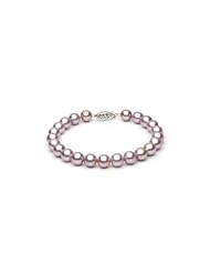 14KT Yellow Gold Beautiful 7.0-7.5mm Round Lavender Freshwater Pearls make up this Stunning Bracelet.