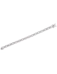 CleverSilvers Wedding Cubic Zirconia Oval Link Silver Bracelet