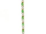 9ct Yellow Gold Emerald And Diamond Bracelet