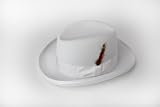 New Mens White Godfather (Homburg) Hat - 100% Wool, Extremely Stylish, Very High Quality!