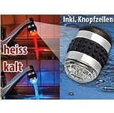 Wasserhahn-Aufsatz mit Farbwechsel (Infactory) LED-Beleuchtung heiß/kalt