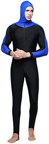 One Piece Hooded Diving Suit Wetsuits Rush Guard Dive Skin Clothes Blue (XXL)