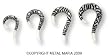 WATER BUFFALO BONE TALONS WITH BLACK TRIBAL DESIGNS TLBNT2-2G