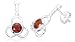 Round Cut Garnet Dangling Earrings Sterling Silver