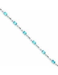 Genuine .925 Sterling Silver Blue Topaz Bracelet 3 Grams . 100% Satisfaction Guaranteed.