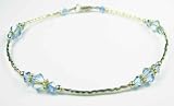 Damali 14k Gold Filled Anklets Aquamarine - March Swarovski Crystal Ankle Bracelets