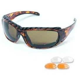 Body Specs Padded Sunglasses Z-001 Demi Tortoise Frame with Brown, Light Rust, and Clear...