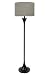 Degray 60-Inch Black Floor Lamp with Striped Linen Shade