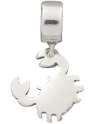 925 Sterling Silver Crab Dangle Bead, For Chamilia, Pandora, Biagi, Personality, Reflections And More Charm Bracelets