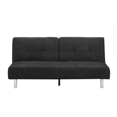 DHI PZ-COL3K Puzzle Comet Convertible Sofa with Black Legs Upholstery: Black Microfiber