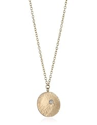 Shaesby "Cypress" 14k Yellow Gold Small Sunburst Necklace, 18"