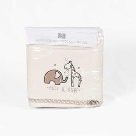Elli and Raff Embroidered Fleece Cot Blanket
