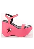 5 1/4 Inch Heel Wedge Sandal With Star Cut-Out