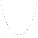 10k White Gold .50mm Solid Light Box Chain Necklace, 18