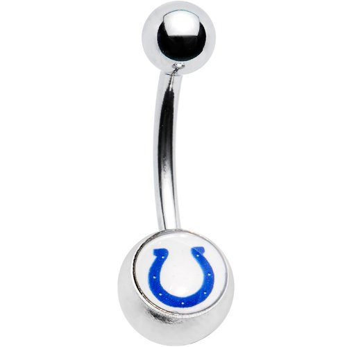 Officially Licensed NFL Logo Belly Ring - Indianapolis Colts