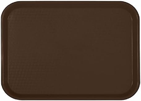 FAST FOOD SERVING TRAYS. SET OF 12 (DOZEN) PLASTIC | CAFETERIA | RESTAURANT (Brown, 10 1/2" X 13 5/8)