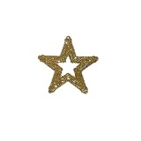 Set of 3 Laser Gold Glitter Star Christmas Ornaments 3 #H9856
