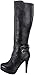 Women's Knee High Stiletto High Heel Platform Buckle Boots in Black, Tan, Brown
