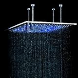 Buy 24 inch Stainless Steel Shower Head with Color Changing LED Light by Max