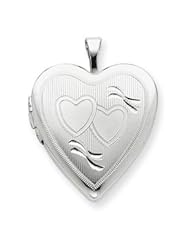 Sterling Silver 20mm Double Hearts Heart Locket