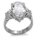 Stainless Steel Pear 9ct. Cubic Zirconia Ring Stainless Steel Pear 9ct. Cubic Zirconia Ring