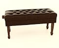 Concerto Double Adjustable Piano Stool - Polished Walnut - Leathertte - FS504PW