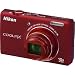 Nikon COOLPIX S6200 16 MP Digital Camera with 10x Optical Zoom NIKKOR ED Glass Lens and HD 720p Video (Red)