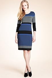 Autograph Studded Block Striped Dress