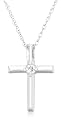 10k White or Yellow Gold Cross Pendant (.03 cttw, I-J Color, I2-I3 Clarity)