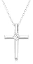 10k Choice of White or Yellow Gold Cross Pendant (.03 cttw, I-J Color, I2-I3 Clarity)
