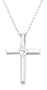 10k White or Yellow Gold Cross Pendant (.03 cttw, I-J Color, I2-I3 Clarity)