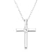 10k White Gold Cross Pendant (.03 cttw, I-J Color, I2-I3 Clarity)