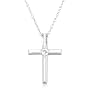 10k Choice of White or Yellow Gold Cross Pendant (.03 cttw, I-J Color, I2-I3 Clarity)