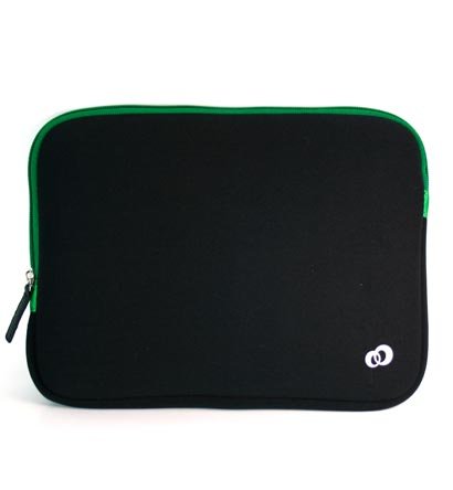 Samsung 10.1 inch netbook Samsung N145-JP02 Louring Neoprene Soft Case with Green Zipper Reversiable