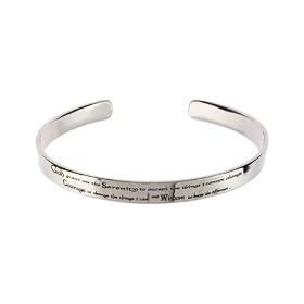 WoMens Stainless Steel Serenity Prayer Cuff Bracelet by 