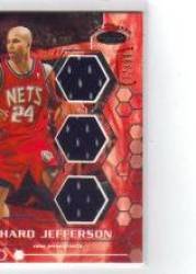 2007-08 Stadium Club Full Court Press Relics Triple #RJ Richard Jefferson - New Jersey Nets (Piece of Authentic Jersey - Serial #d to 99) (Basketball Cards)