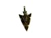 Arrowhead Antique Brass Pewter Pendant on Ball Chain Necklace