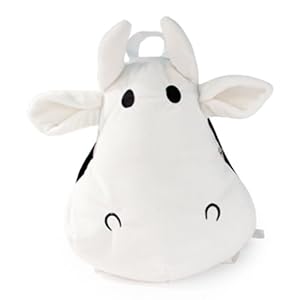 Trumpette Howdy Plush Backpack, White/Black, 36-72 Months